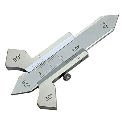 Afbeelding van RIVERWELD Lasmeter 4 hoekweergave op behuizing: 60, 70, 80, 90 Aflezing Inch, Metrisch, Inch Fractionele controles Lashoogte Hoekdikte Afschuiningshoek