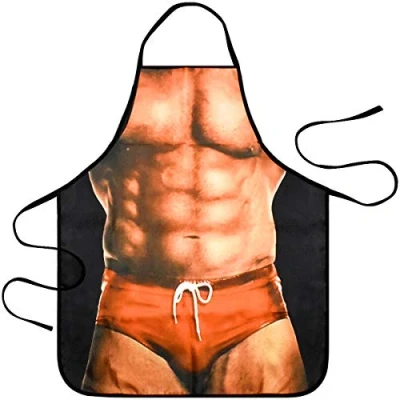 Afbeelding van HQdeal Sexy kookschort met spierman, cadeau voor heren, ideaal grillparty