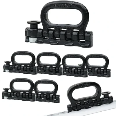 Afbeelding van 6 x viervoudige fitting eindfitting voor Airline rail 4000 daN, inklapbaar