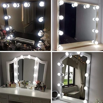 Afbeelding van Led spiegellamp in Hollywood stijl, 10 stuks, dimbaar, make up licht, 7000 K, kaptafel lamp, voor cosmeticaspiegel, / badkamerspiegel