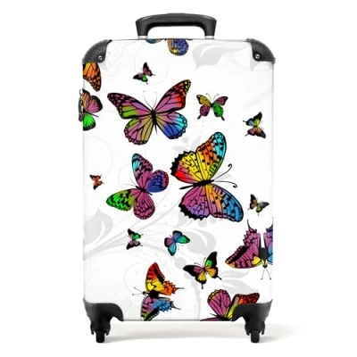 Afbeelding van NoBoringSuitcases.com® Vlinder kinderkoffer meisje Reiskoffer kinderen meisjes 55x35x25