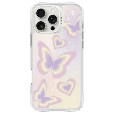 Afbeelding van CYRILL van Spigen UltraSheer Mag Patroon hoesje compatibel met iPhone 16 Pro (2024) Purple Butterflies