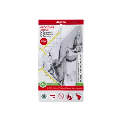 Afbeelding van 10x Geocoverset Aristo 3in1 WhiteGrey, 1 geocover, geodriehoek en
