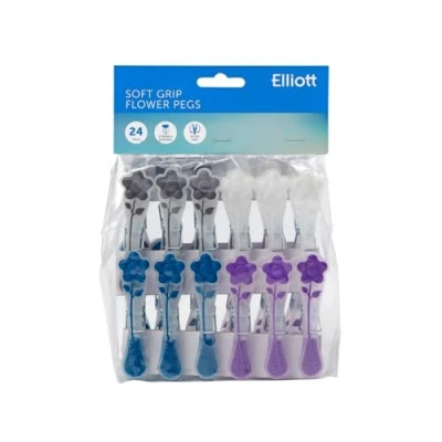 Afbeelding van Elliott Wasknijpers, bloemendesign, kunststof, extra sterk, met zachte grip, 24 stuks