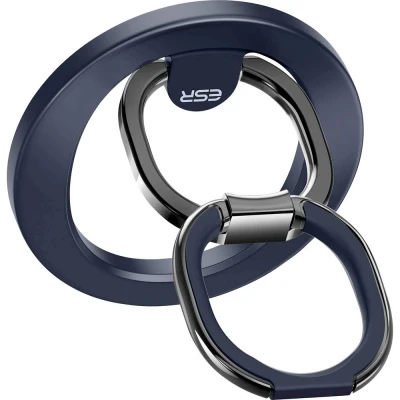 Afbeelding van ESR HaloLock Metalen Magnetische Vinger Ring Standaard Compatibel met MagSafe Opvouwbaar Uitklapbaar Blue Titanium