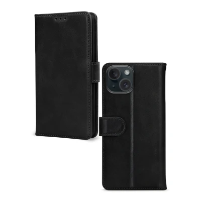 Afbeelding van Mobilize Leather Wallet Apple iPhone 15 Plus Black