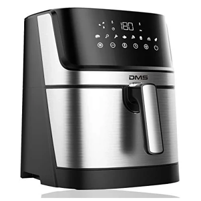 Afbeelding van DMS XXL Heteluchtfriteuse, 6 liter, oven, heteluchtgrill, cooker, vetvrij en zonder olie, inclusief 8 programma&#039;s digitaal touch display, 1800 watt