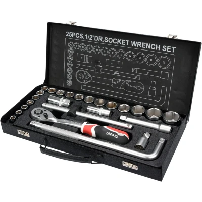 Afbeelding van YATO Ratelsleutel set 1/2 en accessoires 25 stuks