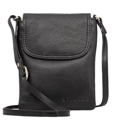 Afbeelding van STILORD &#039;Ellis&#039; Crossbody telefoontas lederen schoudertas kleine case voor Smartphone en portemonnee Cross Over tas XS Echt Vintage Leer, Kleur:zwart