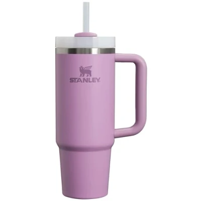 Afbeelding van STANLEY Quencher H2.0 beker met handvat en rietje, 30 oz Twist On 3 weg deksel bekerhouder compatibel voor reizen geïsoleerde roestvrijstalen BPA vrij lila