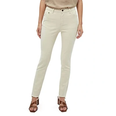 Afbeelding van Desires Enia Mid Waist Slim Raw Edge Jeans Beige Voor Vrouwen UK Spring Maat 33