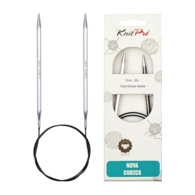 Afbeelding van KnitPro 60 cm x 5,5 mm Nova Cubics vaste rondnaalden, glanzend messing