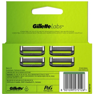 Afbeelding van Gillette Labs Scheermesjes Voor Gillettelabs, 4 Scheermes Met Reiniging, Heated Razor, Navulmesjes, Past Door Brievenbus