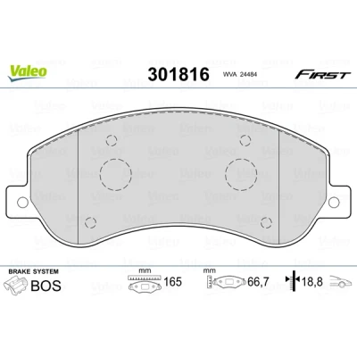 Afbeelding van Valeo Remblokset 301816