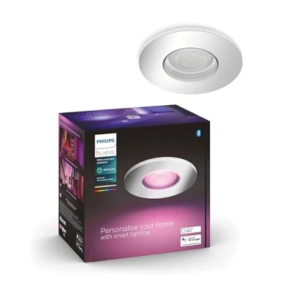 Afbeelding van Philips Hue Xamento badkamerinbouwspot wit en gekleurd 1 pack chroom rond