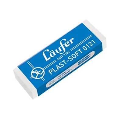 Afbeelding van Läufer 00121 Plast Soft 0121 gum, zachte gum van kunststof, voor potloden en kleurpotloden, transparant