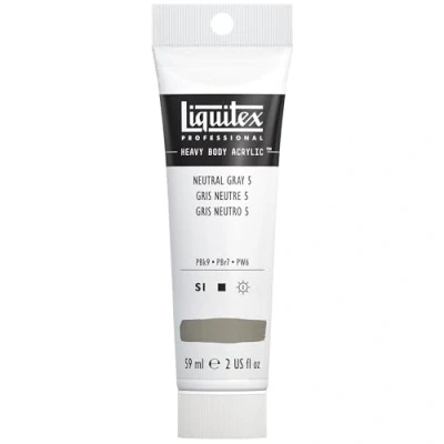Afbeelding van Liquitex 1045599 Professional Heavy Body acrylverf in kunstenaarskwaliteit met uitstekende lichtechtheid en boterachtige consistentie, 59ml Tube, Neutral Gray Value 5/Mixing