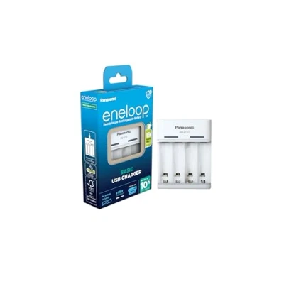 Afbeelding van Panasonic eneloop USB lader voor 2 of 4 AA/AAA NiMH batterijen, met 6 veiligheidsfuncties