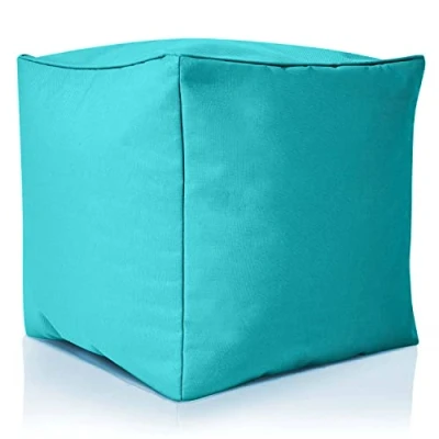 Afbeelding van Green Bean© zitzak Kruk 40x40 x 40 cm met EPS kralen vulling Voetenbankje Voetkussen Zitpoef voor zitzakken Vloerkussen kinderen en volwassenen Voetensteun Zitkussen Turquoise