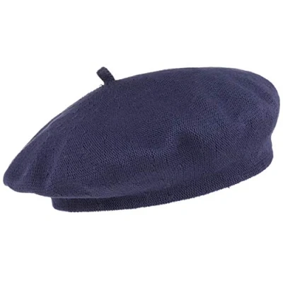 Afbeelding van Lipodo Biskaya katoenen baret dames uit 100% katoen Muts One Size (53 58 cm) Franse lente/zomer verschillende kleuren blauw