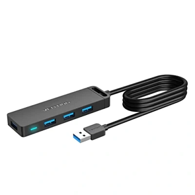 Afbeelding van VENTION USB Hub 3.0 Splitter met 100cm Verlengkabel Extender, 4 poorts Multiport Adapter voor Laptop, PC, Desktop, PS4/PS5, Xbox, iMac, Flash Drive, etc.