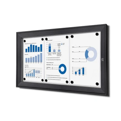 Afbeelding van Vergrendelbaar Notitiebord Indoor 3x A4 Antraciet Syna SCS3XA4C7016JS
