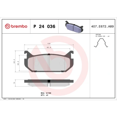 Afbeelding van Brembo Remblokset P 24 036