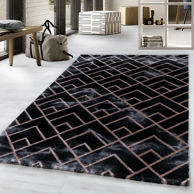 Afbeelding van Modern vloerkleed Marble Pattern Antraciet/Bruin 140x200cm Adana Carpets