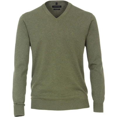 Afbeelding van Casa Moda Pullover Army Groen maat 4XL Heren Trui met Regular fit Pasvorm Katoen Suitable Herenkleding