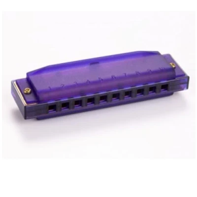 Afbeelding van Hohner translucent harmonica kunststof Paars voor kinderen beginner mondharmonica
