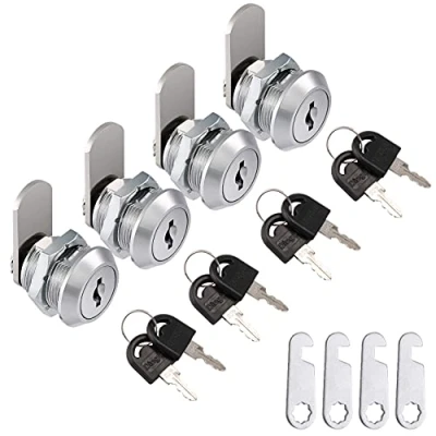 Afbeelding van 4 stuks 16mm brievenbusslotset, cam lock brievenbussenslot cilinderslot lock, kastslot meubelslot ladeslot locker deurslot met sleutel hetzelfde