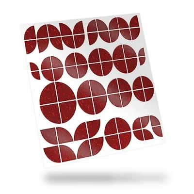 Afbeelding van Finest Folia Embleem hoekstickers compatibel met BMW zelfklevende autosticker, waterdicht, motoraccessoires, 74 delige folie K102 (Forged Carbon Red Glossy)