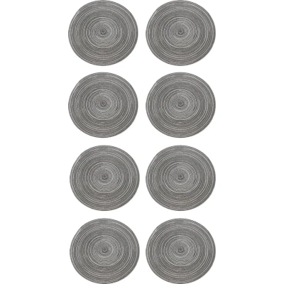 Afbeelding van Krumble Placemat rond Zilver/grijs Set van 8