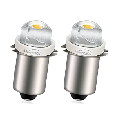 Afbeelding van Ruiandsion P13.5S zaklamp gloeilamp 3 18V 0.5W 3000K warm wit LED gloeilamp, 150 lumen, negatieve aarde (Pack van 2)