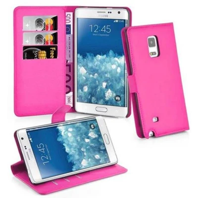 Afbeelding van Cadorabo Hoesje geschikt voor Samsung Galaxy NOTE EDGE in KERSEN ROZE Beschermhoes Cover magnetische sluiting Case