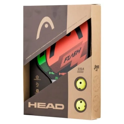 Afbeelding van HEAD Flash Pickleball Pack 2 goedgekeurde peddels, buitenballen, draagzak