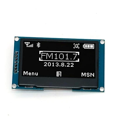 Afbeelding van Fasizi 2,4 inch 128X64 OLED weergavemodule IIC I2C seriële randinterface voor R3 wit lettertype