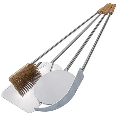 Afbeelding van Giemme set van 4 pizzaschepen roestvrij staal pizzaschep (handvat 85 cm)