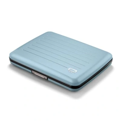Afbeelding van Ögon Designs V2 Smart Case Large aluminium portemonnee RFID blokkerende kaarthouder Maximaal 10 kaarten en bankbiljetten (Arctic Blue)