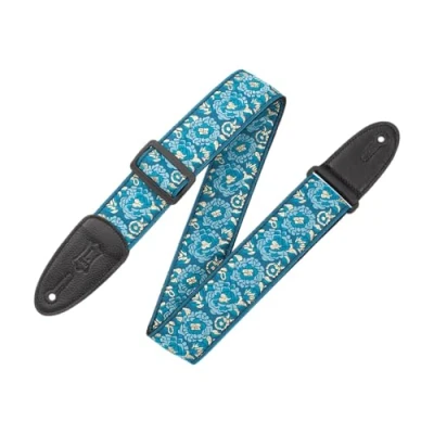 Afbeelding van Levys Leathers M8AS BLU geweven gitaarband met print blauw