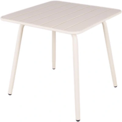 Afbeelding van MaximaVida metalen vierkante tuintafel Max ivoor 80 x cm