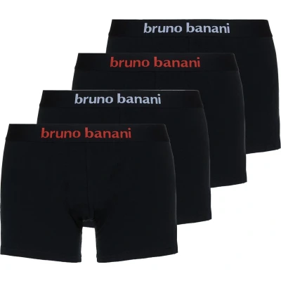 Afbeelding van Bruno Banani 4 PACK Onderbroeken, Heren, Maat: Small, Schwarz (rot/weiß)