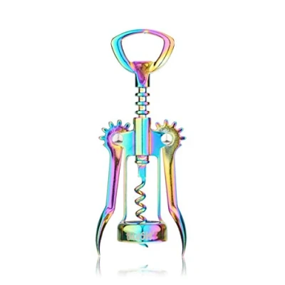 Afbeelding van Blush Gevleugelde kurkentrekker, iriserende flesopener, kurkverwijderaar, regenboogwijn, geschenkaccessoire, luchtspiegeling, set van 1