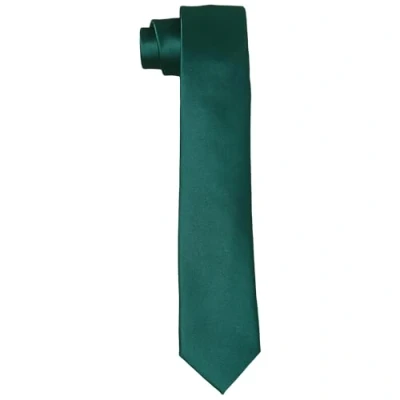 Afbeelding van DonDon stropdassen voor heren handgemaakt zijde look 6 cm Verde petrolio