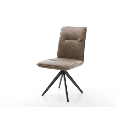 Afbeelding van Draaistoel Vinjo Flex kruisframe hoekig zwart taupe vintage 180 draaibaar