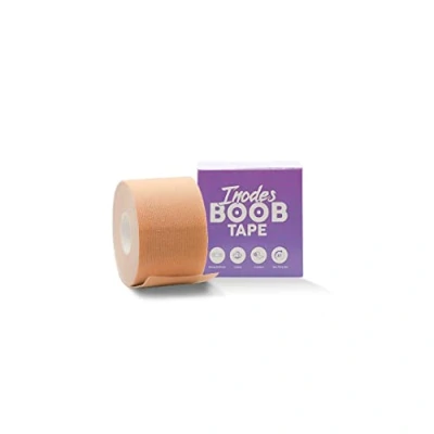 Afbeelding van Inodes Boob Tape met 10 Tepelcovers 5 Meter Boobtape Sandy Plak BH (5,0 cm breed) Strapless Alternatief accessoires