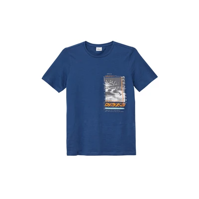 Afbeelding van s.Oliver MIT Front Tshirt print voor kinderen, Maat: 158/164, Dunkelblau