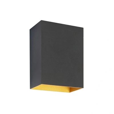 Afbeelding van Moderne wandlamp Zwart met Goud Vierkant GU10 Dimbaar Eros