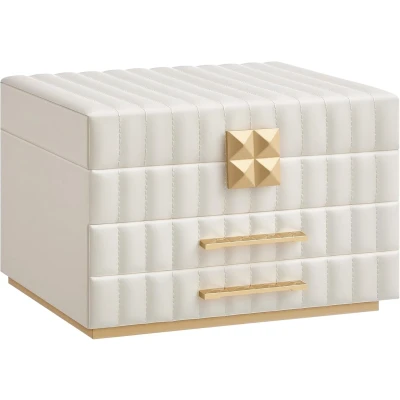 Afbeelding van MAZAZU Sieradendoosje Met Spiegel 3 niveaus Wit 21.5x24x15.8