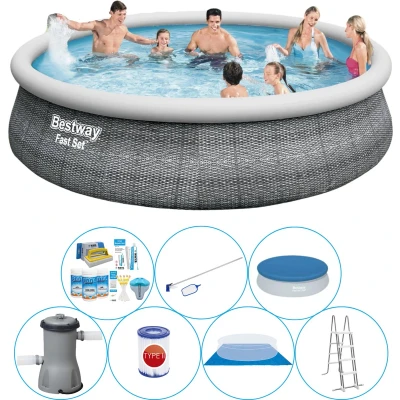 Afbeelding van Bestway Fast Set Rattan Rond 457x107 cm Zwembad Pakket